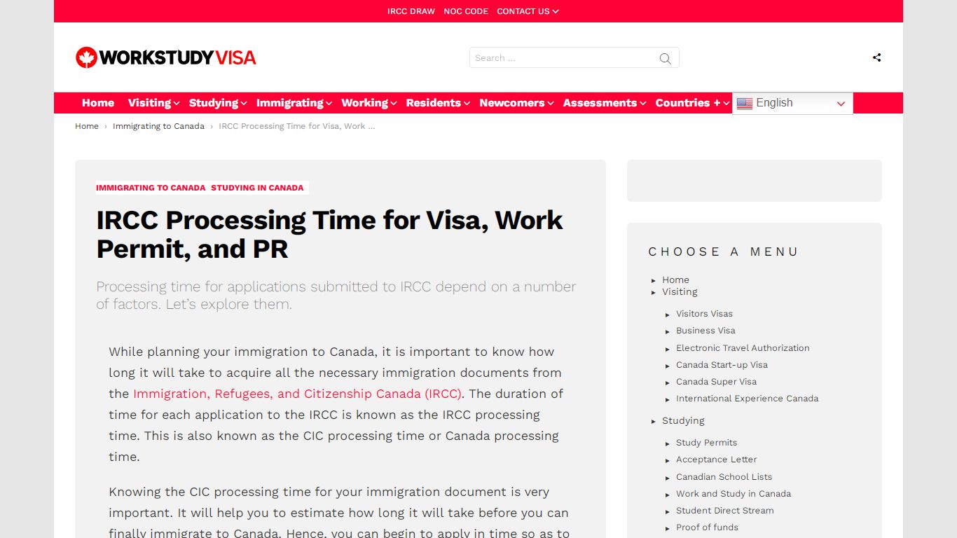 IRCC Processing Time for Visa, Work Permit, and PR